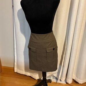 LOFT Khaki Mini Skirt with Pockets